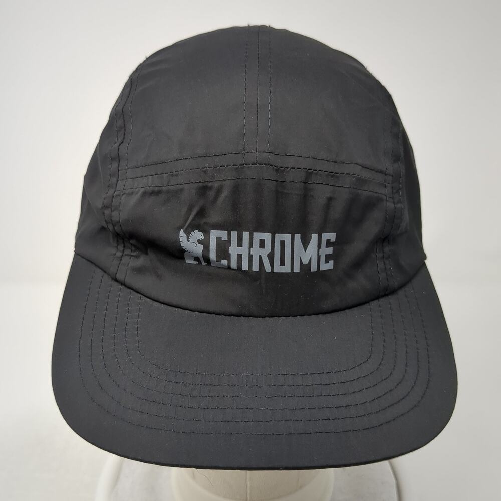Chrome Slideback 5 Panel Hat Solid Black One Size… - image 2